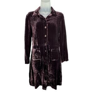 Moda International Brown Velvet Tunic Shirt Dress